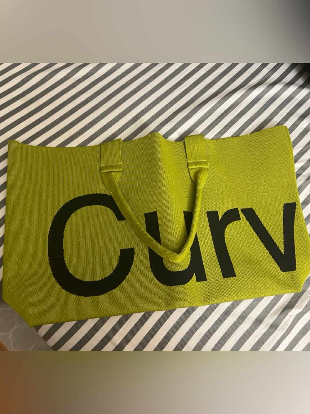 Lemongrass Green CurvesTote Bag